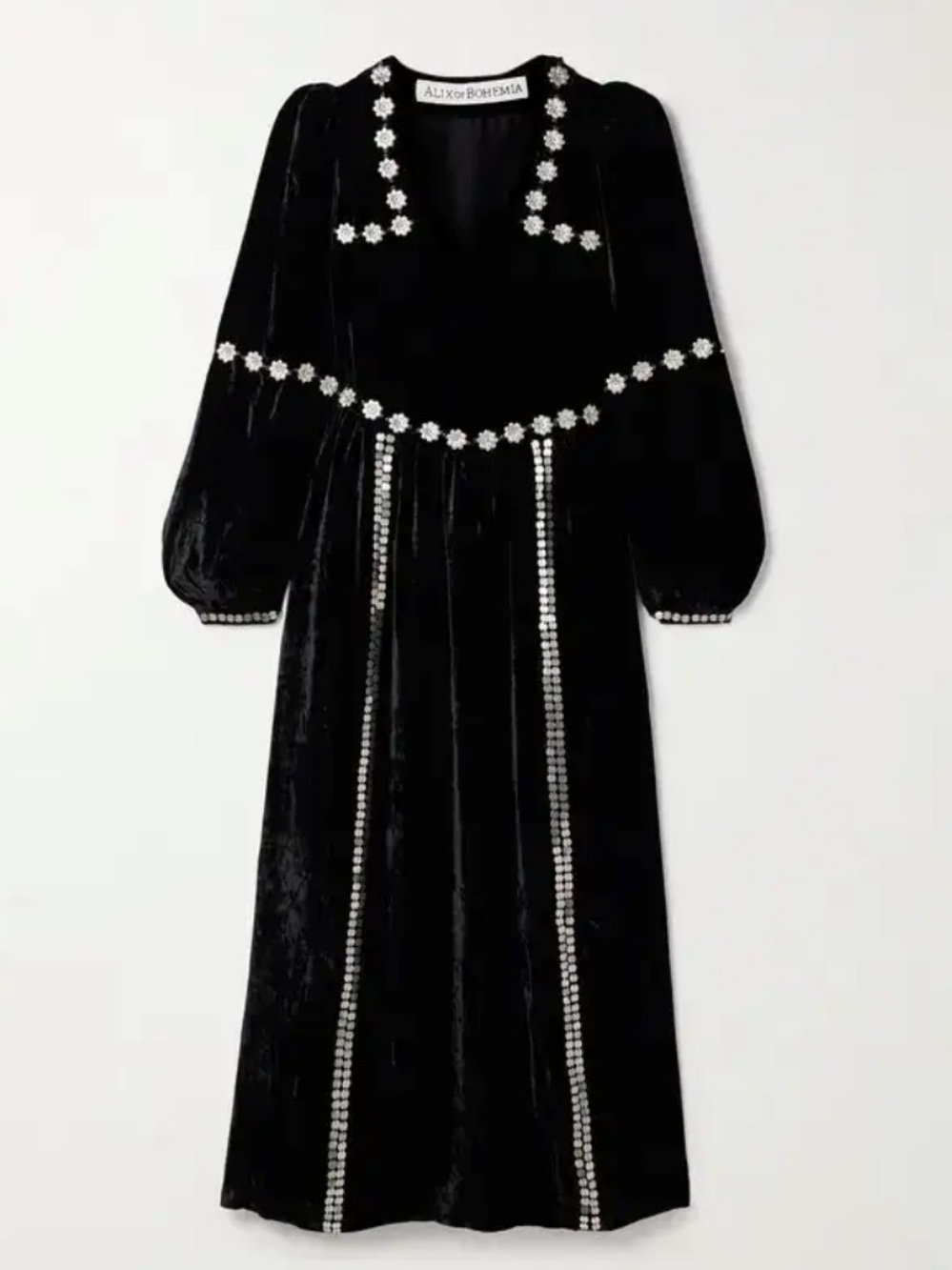 Alix of Bohemia Imogen Sabel embellished velvet midi dress New with Tags
